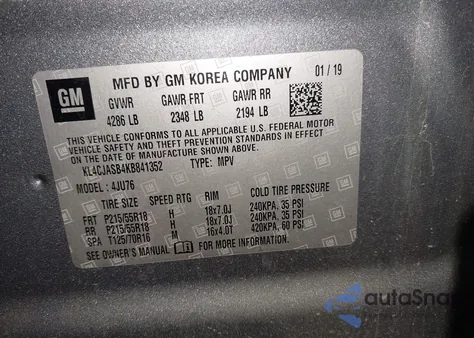 2019 Buick Encore Fwd Preferred z USA, uszkodzony, nr VIN KL4CJASB4KB841352